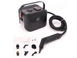 Limpiador a vapor multifuncional de 1500 W de alta temperatura, apto para desengrasar la cocina y limpiar el coche, color negro Cuich
