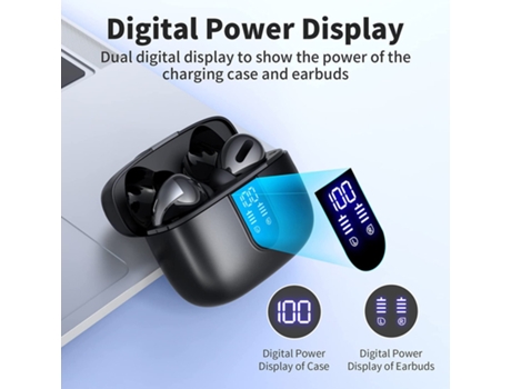 Earbuds Inalámbricos Horas Reproducción Pantalla Led Compatible para Apple CHRONUS Bluetooth Blanco