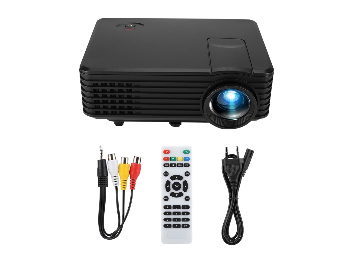 Miniproyector de vídeo LED portátil RD 805 para el hogar y la oficina, resolución HD de 800 x 480, color negro Truyuety (UE)
