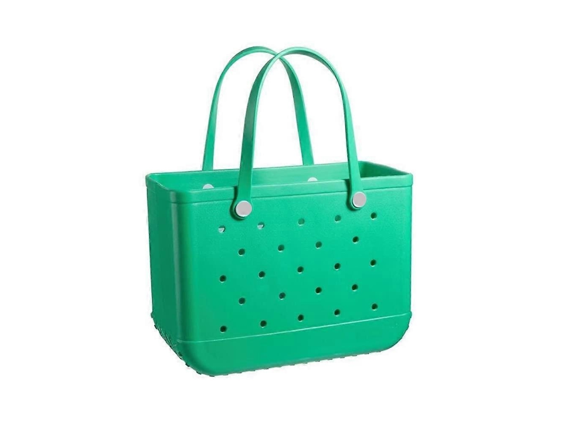 Bolsa de playa/viaje, estilo tote, tamaño mediano, abierta y lavable, para playa, barco, piscina y trabajo, en verde. Rosewell
