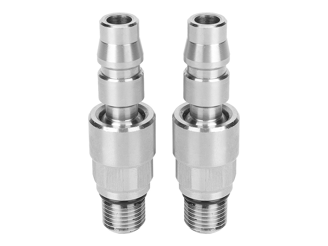 Kit de 2 mangueras de aire con conector rápido japonés de 1/4 pulg. BSPT macho con giro de 360°.