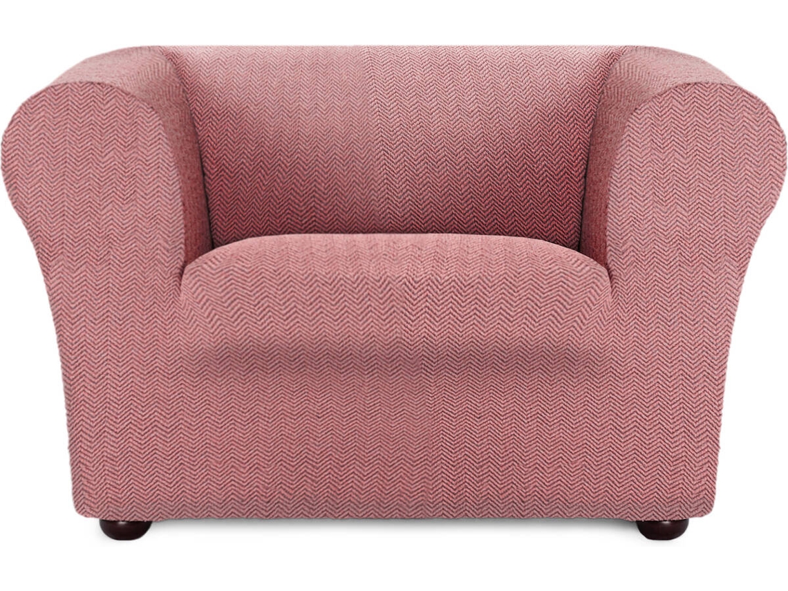 Funda de Sillón EYSA Chester/Klippan Premium Jaz Tejido Multielástico (130 x 110 x 100 cm - Poliéster y Algodón - Rosa)