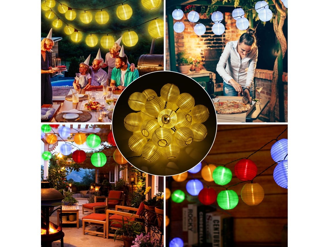2026-luz De Fada Solar 6.5m 30 Leds Con 2 Modos, Ip44, Batería Recargable 400mah, Para Jardín Patio Fiesta Navidad