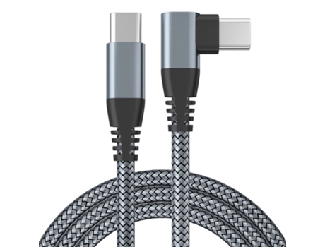 Cargador USB-C con conector angular Carga rápido de 60 W Gris 2 m