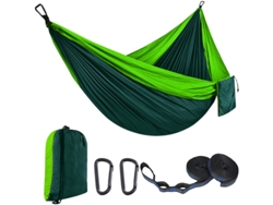 Hamaca Individual Chrui Con 51 Correas Y Mosquetón, 300 X 200 Cm (verde Fruta, Verde Oscuro)