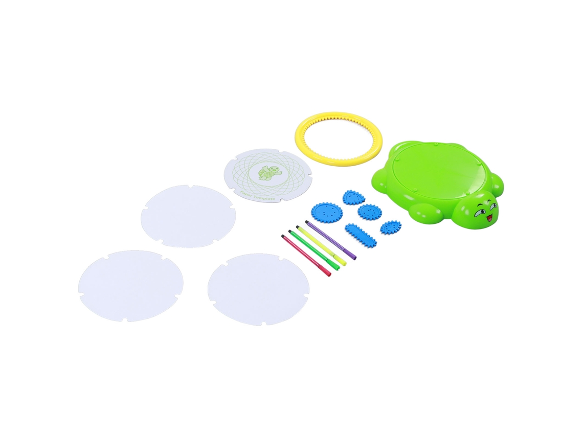 Conjunto de réguas multifuncionais Rebe-kit para pintura infantil com modelos geométricos e régua espiral para desenhos criativos.