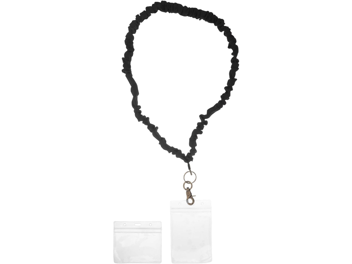 Cordón Elástico Negro Para Portatarjetas Y Llaveros.