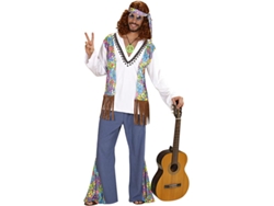 Disfraz de Hippie blanco con chaleco para hombre