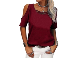 2026-blusa Casual Para Mujer Con Hombros Al Aire Manga Corta Verano Túnica Suelta Camiseta De Algodón