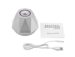 Minihumidificador de aire con forma de diamante de 180 ml para hogar, coche, oficina y difusor de aroma (plateado)