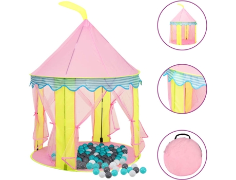 vidaXL Tienda de juegos para niños con 250 bolas rosa 100x100x127 cm