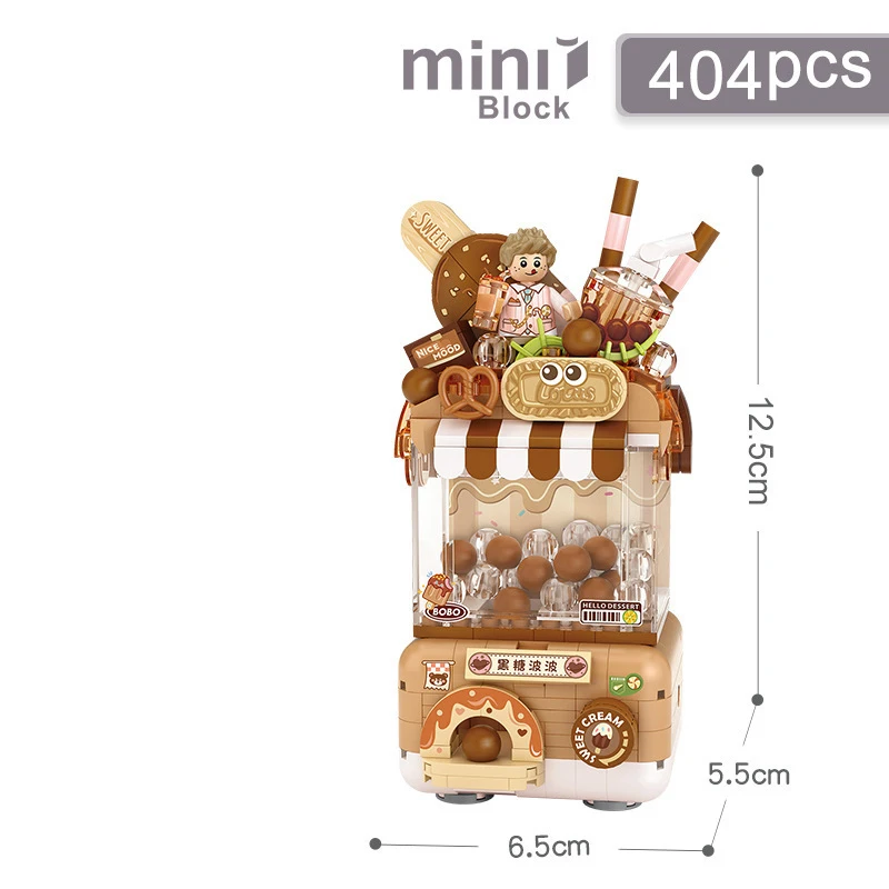 (Chocolate) Mini máquina de garras creativa, mini bloques de construcción, regalo para niños