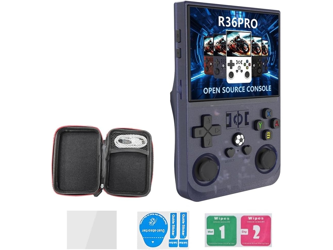 Consola retro SFUSHOS, modelo R36pro portátil, pantalla HD de 3,5 pulgadas, 128 GB, compatible con más de 30 emuladores.