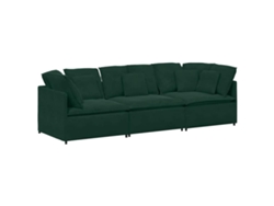 Maison Exclusive - Sofá Modular Con Cojines De Terciopelo Verde Oscuro