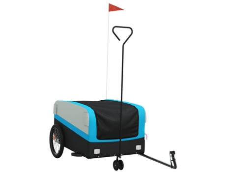 Remolque para bicicleta hierro VIDAXL negro y azul (45 kg)