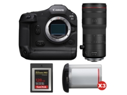 EOS R1 + RF 24-105 mm F/2.8 L IS USM Z + 1 tarjeta Sandisk Extreme Pro de 128 GB Cfexpress Tipo B + 3 Canon LP-E19 + Libro electrónico Pricedirect CANON
