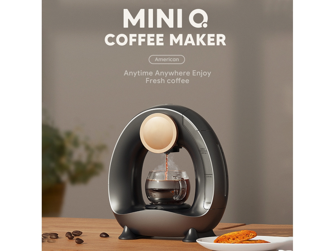 Cafetera semiautomática portátil de 240 ml y 1400 W para uso doméstico.