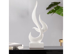 Estatua minimalista de resina Linjou, escultura abstracta, elegante decoración de mesa blanca.