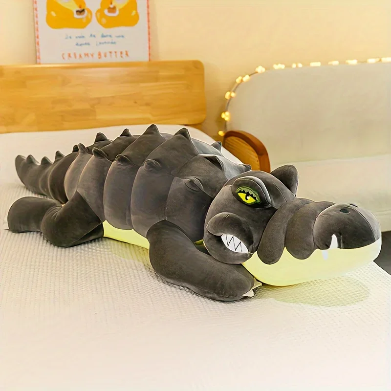 (preto, 80cm) Crocodilo De Pelúcia, Fofo E Macio, Ideal Para Decoração De Sala De Estar.