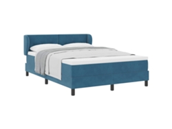 Maison Exclusive - Cama Tipo Box Spring Azul Oscuro 160 X 200 Cm Terciopelo