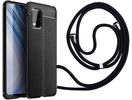 Funda Xiaomi Mi 10 Lite Rugged Leather con Collar Negro