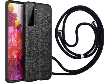 Funda Samsung S21 Plus Rugged Leather con Collar Negro