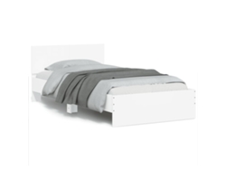 Estructura De Cama Con Cabecero Y Luces Led Blanco 100x200 Cm