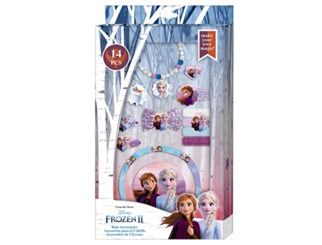 Set de Bisutería KIDSEUROSWAN Caja 14 accesorios pelo y fantasía Frozen II (Edad Mínima Recomendada: 3 años)