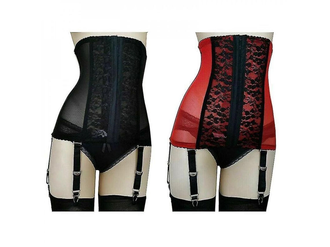 2026-5552-cinturón De Suspensión Ajustable De Alta Cintura Para Mujer Con Refuerzo Y Encaje, Tallas S-xxxl Xxl Rojo