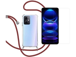 Estuche Colar Pescoço Borgonha Óculos para Xiaomi Note 12 HONGWE. Rojo