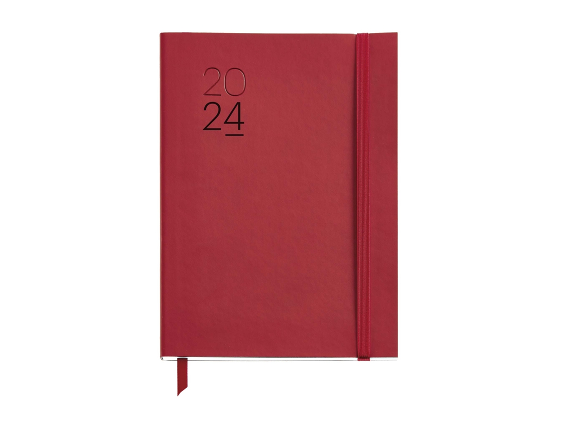 Agenda A5 2024 Miquelrius más luxor con elástico rojo 22629