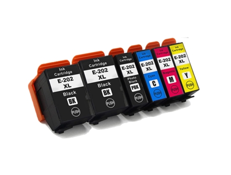 Pack 6 Cartuchos de Tinta Compatibles Epson 202XL C13T02G14010 C13T02H14010 C13T02H24010 C13T02H34010 C13T02H4010