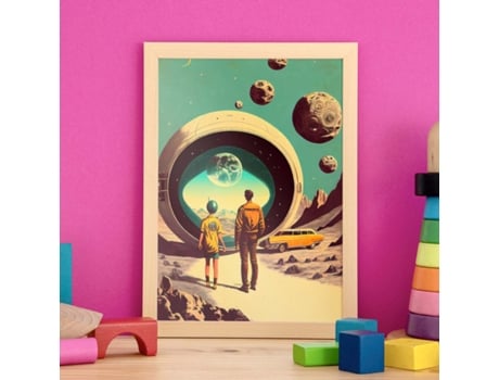NACNIC Poster Estación Espacial En Estilo Surrealismo Cinematográfico Ilustraciones Y Grabados De Historieta Abstracta Y Artística A3