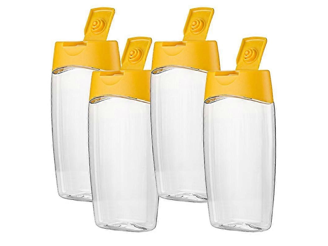Botella De Miel Transparente De 500g Plástico Grueso Portátil Para Miel Mermelada Ketchup Salsa Amarillo