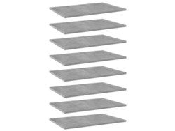 vidaXL Estantes estantería 8 uds aglomerado gris hormigón 60x40x1,5 cm