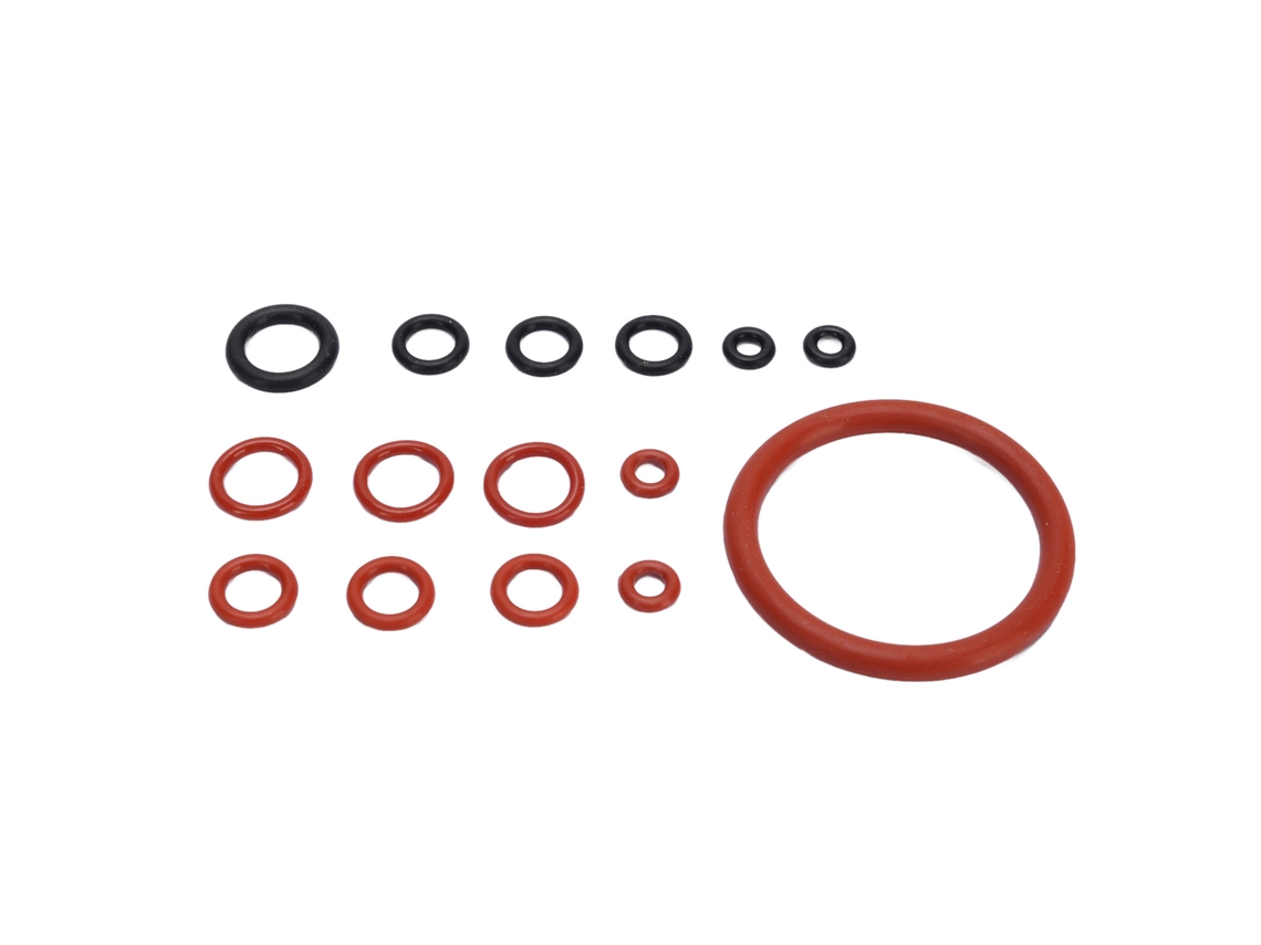 Kit De Juntas Tóricas Para Cafetera, Silicona Resistente Al Calor, 15 Piezas, Negro Y Rojo.