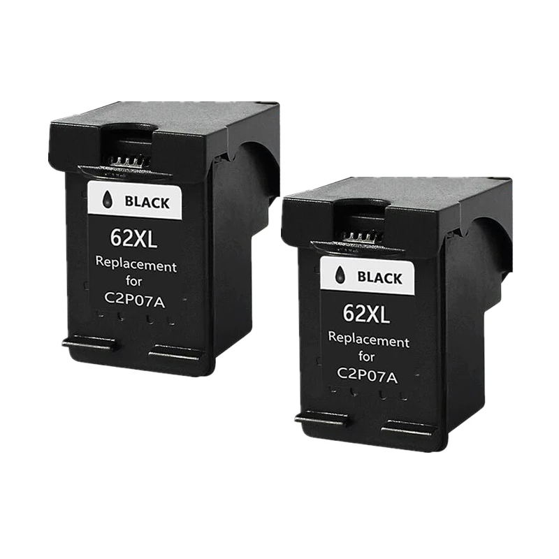 2 Cartuchos Negros Para Hp 62 62xl Para Hp Envy 5540 5640 7640 5646 5546 5541 5542 5543 5544 5547 5548 5642 5644