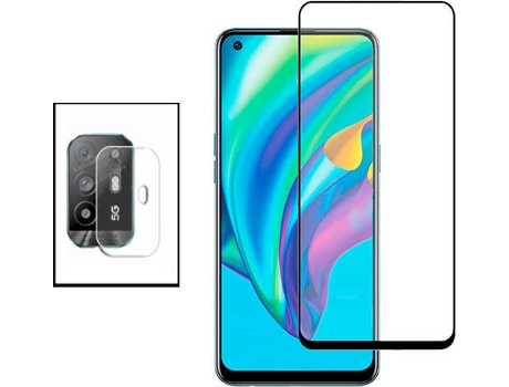 Kit Protector de Cámara Trasera Oppo Reno5 Z PHONECARE y Cristal Templado 5D Full Cover
