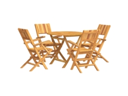 Conjunto 5 de comedor para jardín VIDAXL madera maciza de teca