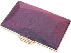 Bolso De Noche Grande De Seda Morada Y Poliéster, Cadena De Hombro Desmontable, Práctico