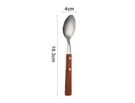 Piezas De Vajilla De Acero Inoxidable Western 304 Con Mango De Madera, Cuchara Y Tenedor Portátiles Para El Hogar ZMDECQNA