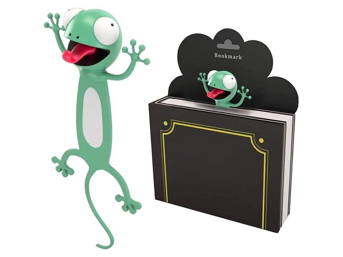 Bonitos marcapáginas 3D de 2026rebe, divertidos animales de dibujos animados, gecko para leer.