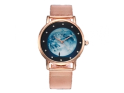 Reloj De Pareja Unisex De Acero Con Correa De Malla Redonda Dial Cuarzo Zhoulianfa