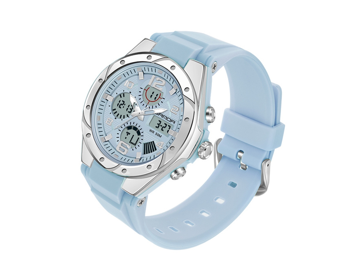 Reloj deportivo digital de lujo para mujer con LED, reloj de pulsera dorado informal y elegante.
