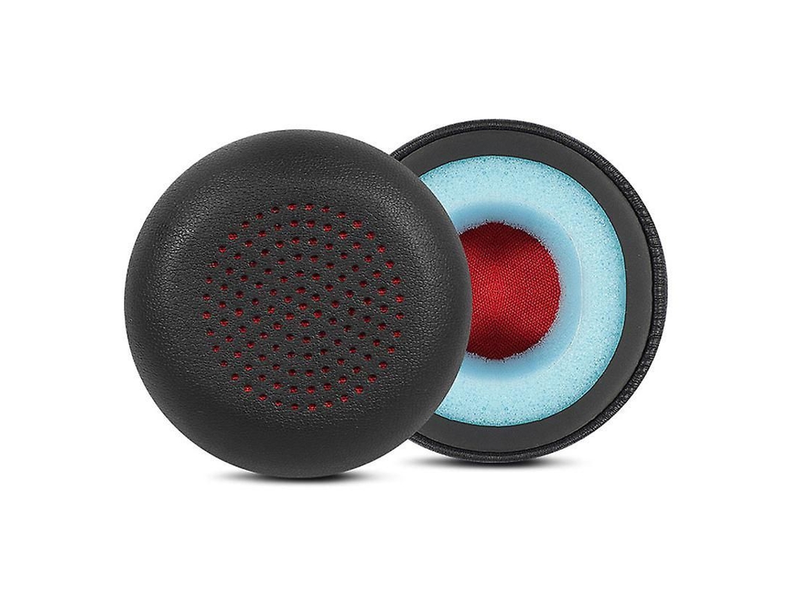 Almohadillas De Repuesto Compatibles Con Los Auriculares Plantronics Voyager Focus Uc B825 De Cuero Sintético Negro Y Rojo, 1 Par.