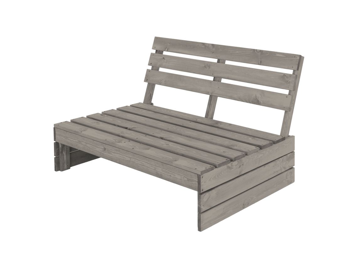 Banco de jardín mueble de madera gris con respaldo asiento para tres personas ML-DESIGN