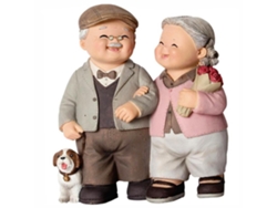 Estatua De Resina De Una Pareja De Ancianos, Artículo Decorativo Romántico Para El Hogar Y Decoración Diy.