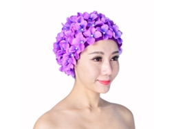 Elegante gorro de ducha con flores 3D para mujer, hecho a mano, con pétalos de flores, estilo retro, para piscina y parque acuático, para cabello corto o largo.