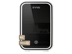 Mini refrigerador Evvo F6 Beauty White de 6 litros, enfría y calienta, luz LED, CA/CC