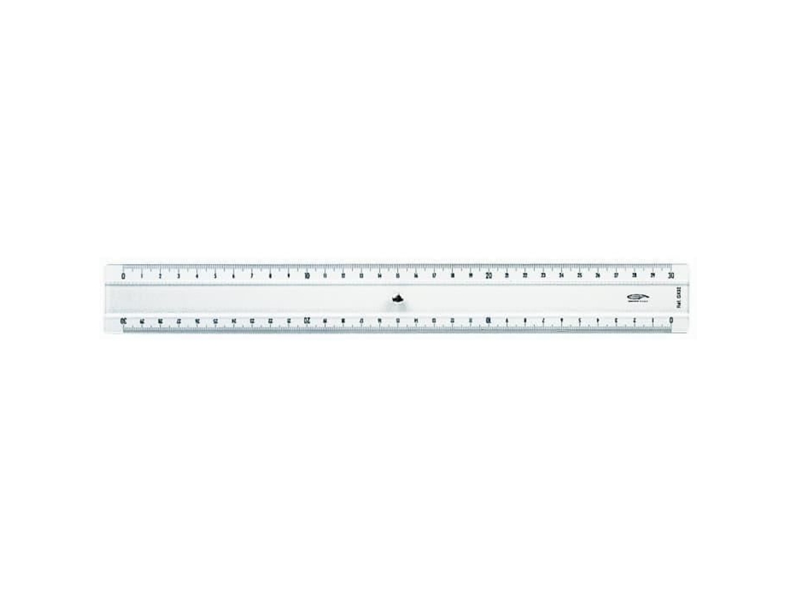 Regla transparente con 2 chaflanes en relieve 30 cm - Color Graphoplex